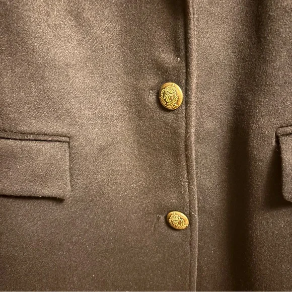 NWT Ralph Lauren Crest-Patch Wool-Blend Coat Size 12 Black - Picture 7 of 11
